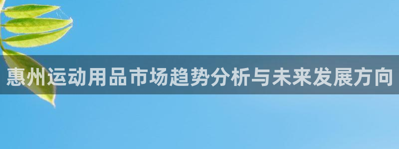 意昂4集团官网首页：惠州运动用品市场趋势分析与未来发展方向