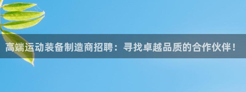 意昂4娱乐网站：高端运动装备制造商招聘：寻找卓越品质
